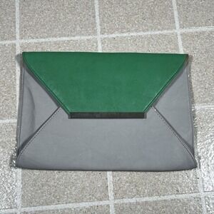 Women's‎ Grey And Green Clutch Purse